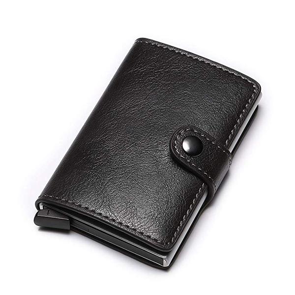 RFID Card Holder Business Wallet【Black and Coffee Colors】