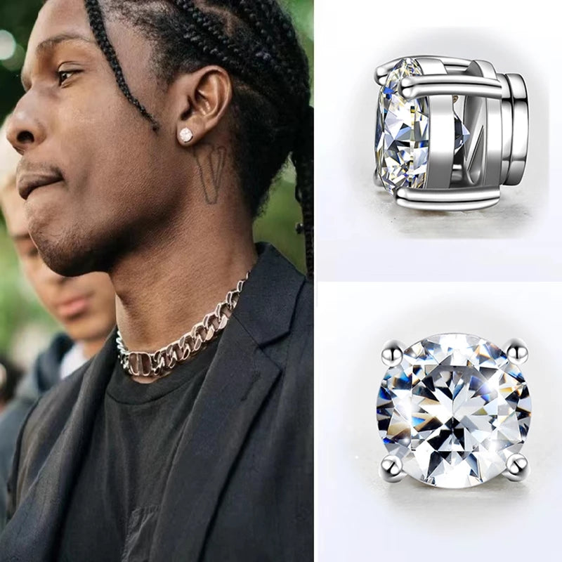 Magnetic Zircon Stud Ear Clip (3 Pairs)