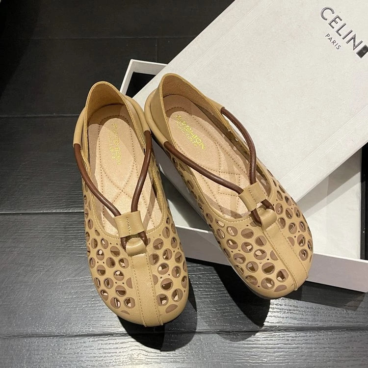 Hollow Out Soft Sole Leather Sandals