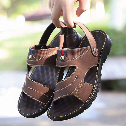 Men's Two-way Outdoor Leather Sandals/Slippers