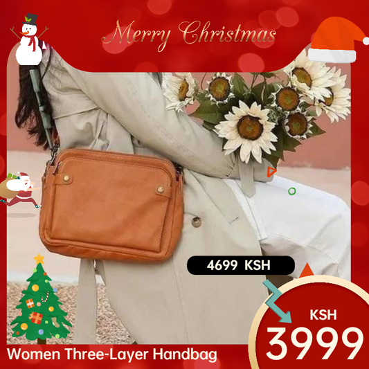 Three-Layer Leather Crossbody Shoulder- Christmas Sales-700KSH off !