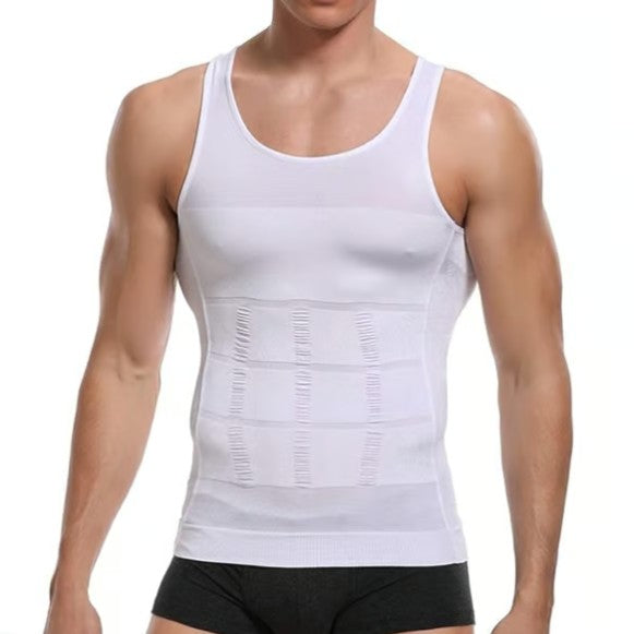 Men's Slimming Body Shaper Vest Shirt Abdomen Slim【White Color】