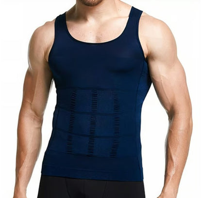 Men's Slimming Body Shaper Vest Shirt Abdomen Slim【White Color】