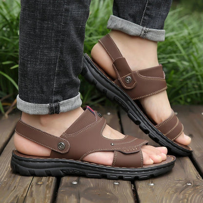 Men's Two-way Outdoor Leather Sandals/Slippers