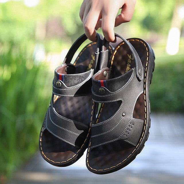 Men's Two-way Outdoor Leather Sandals/Slippers