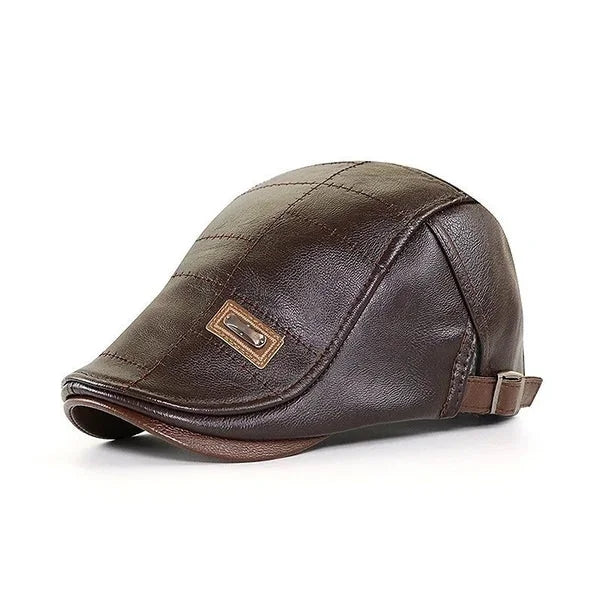 Leather Beret Hat