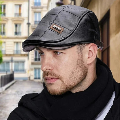 Leather Beret Hat