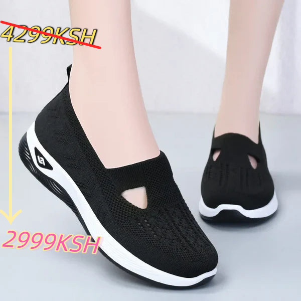 Women Woven Orthopedic Breathable Soft Sole Shoes