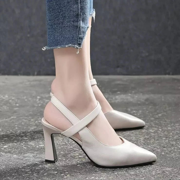 Pointed Toe Thick Heel High Heels