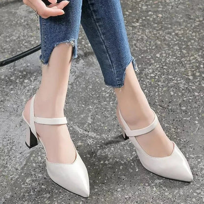 Pointed Toe Thick Heel High Heels