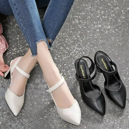 Pointed Toe Thick Heel High Heels