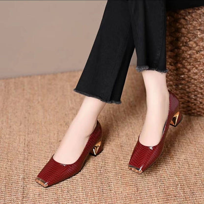 Women's Metal-Toe Chunky Heels