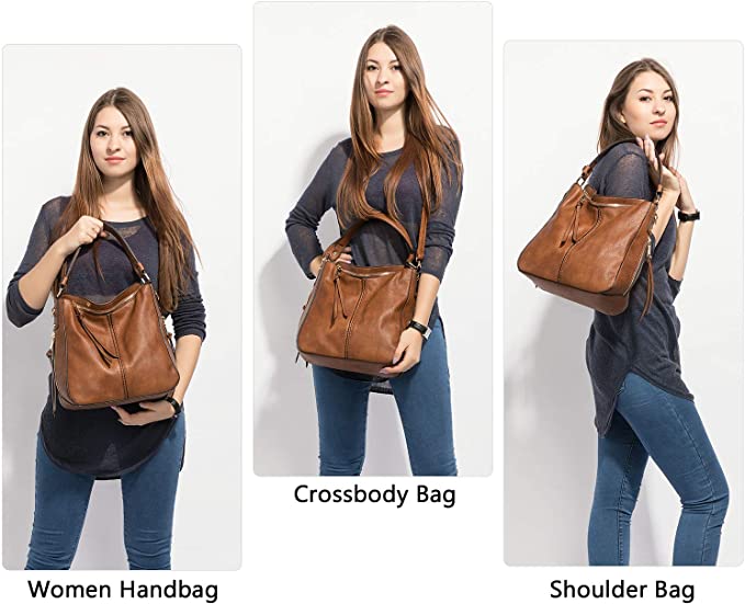 Hobo Vegan Leather Bags for Women【Black/Brown/Grey Color】