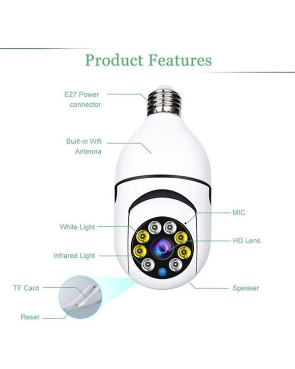 Wireless WIFI Light Bulb Camera Security Camera