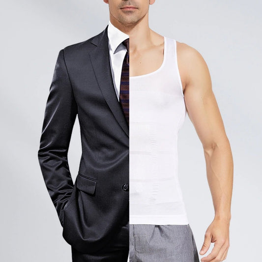 Men's Slimming Body Shaper Vest Shirt Abdomen Slim【White Color】