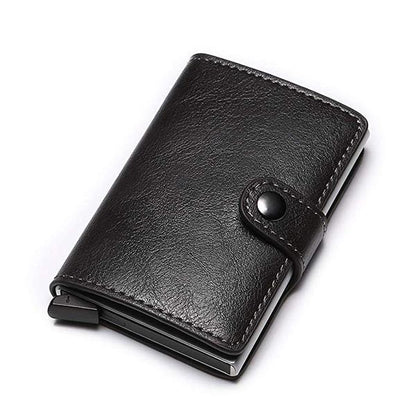 RFID Card Holder Business Wallet【Black and Coffee Colors】