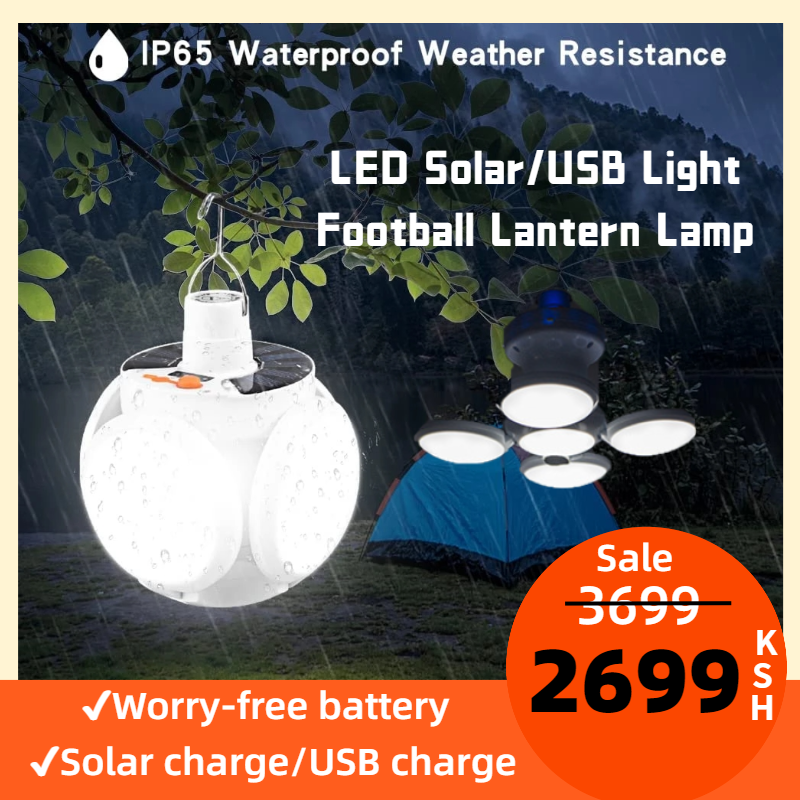 LED Solar/USB Light Football Lantern Lamp