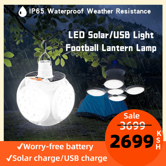 LED Solar/USB Light Football Lantern Lamp