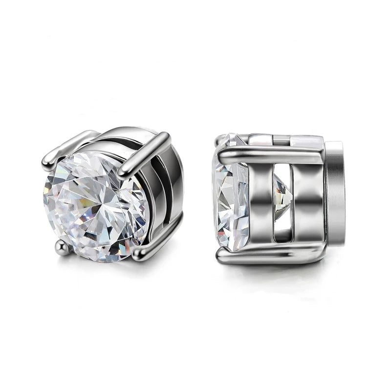 Magnetic Zircon Stud Ear Clip (3 Pairs)