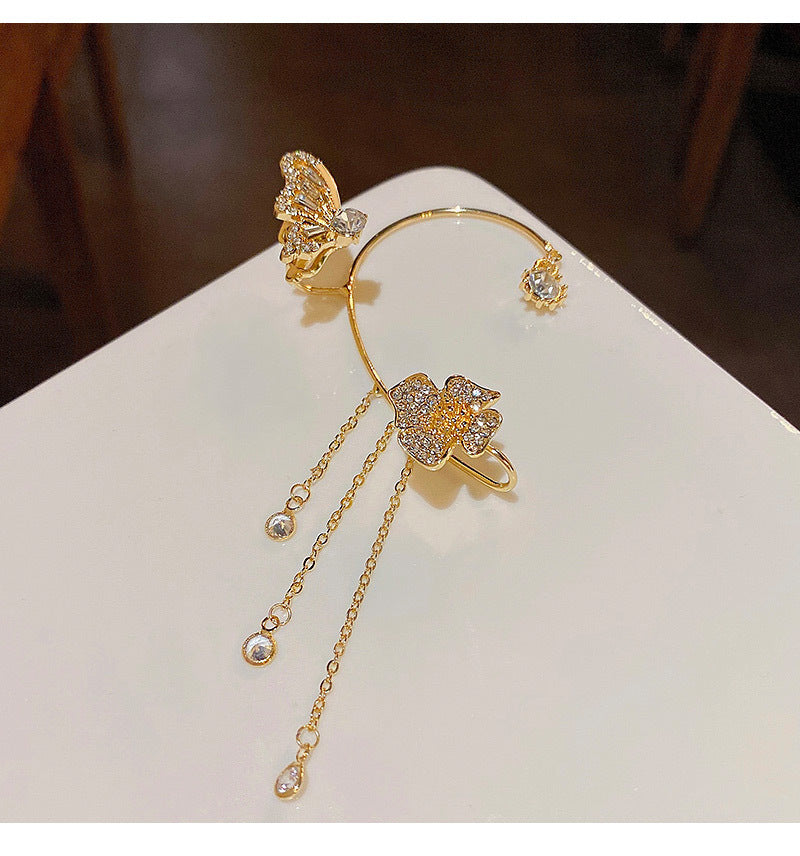 Zircon Flower Butterfly Ear Clip (Hot sale)