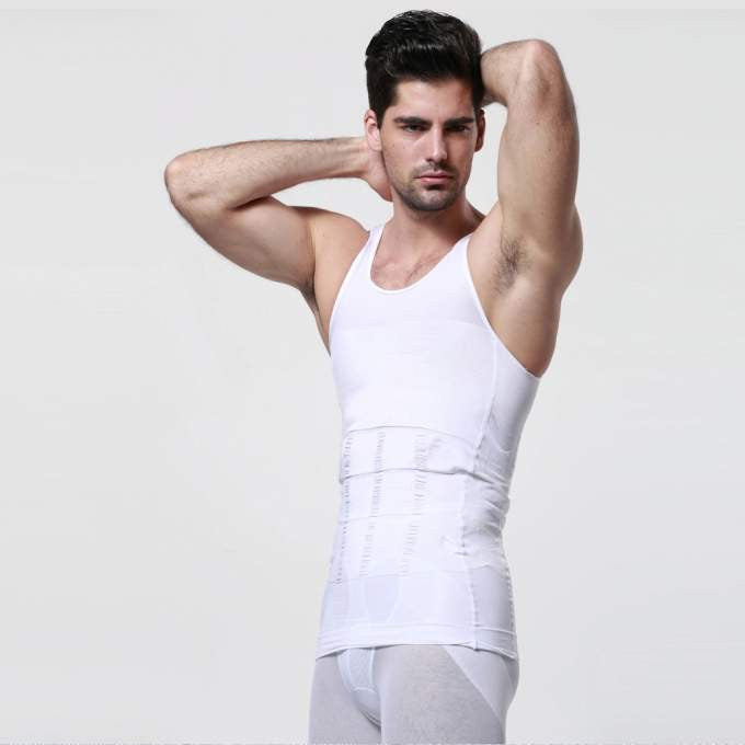 Men's Slimming Body Shaper Vest Shirt Abdomen Slim【White Color】